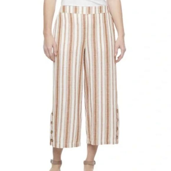 New A.N.A. A New Approach Lily Stripe Wide Leg High Rise Pull-On Crop Pants 3X - Picture 1 of 6